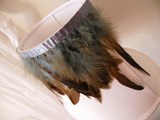 Abat-jour couture ovale tendu plumes