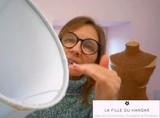 Abat-jour couture ovale tendu plumes